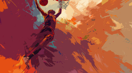basketball player abstract art