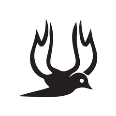 Bird Icon Vector, illustration of a silhouette of a bird