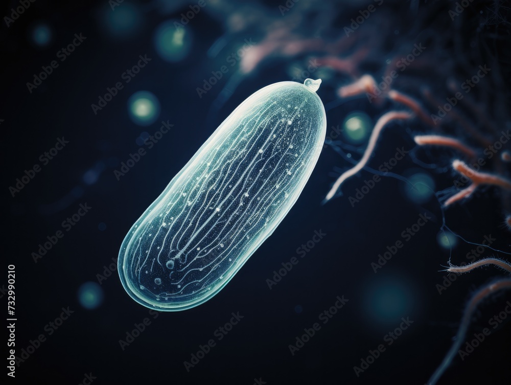 Poster a cell with a long stem and a long stem. generative ai.