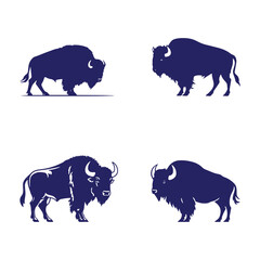 Aggressive Bull Logo Icon Set. Premium Vector Design Illustration. Bull logo set on white background
