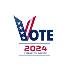 Poster for the United States presidential election day in 2024. Election banner inviting to vote and make your choice. Vector.
