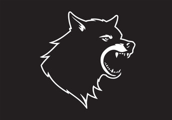 Angry Wolf logo icon premium silhouettes design