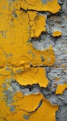 A Close-Up View of an yellow grey Aged Wall Texture