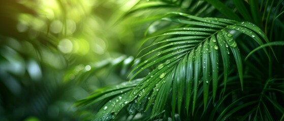 Exotic Green Palm Leaves