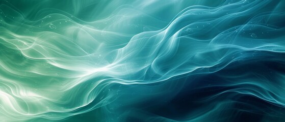 Obraz premium Soothing Green Blue Waves