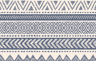 Hand drawn whimsical organic vertical lines and lines. Figure tribal embroidery. Design for ikat, blanket, fabric, clothing, carpet, textile, ethnic, batik, embroidery and other