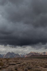 dark clouds over the mountains