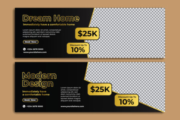 luxury home for sale banner template.