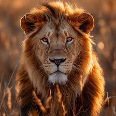 Naklejka premium 야생 사자