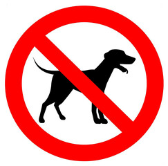 Piktogramm mit dem stiliserten Hinweis, Hunde verboten