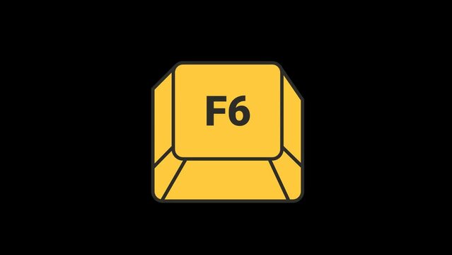 F6 Key Pressing Animation with Transparent Background 