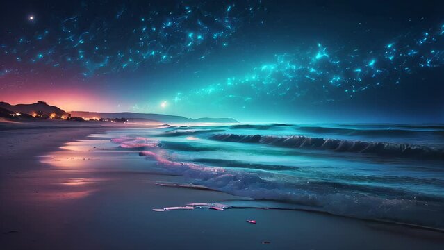 view of the sea at night fantasy