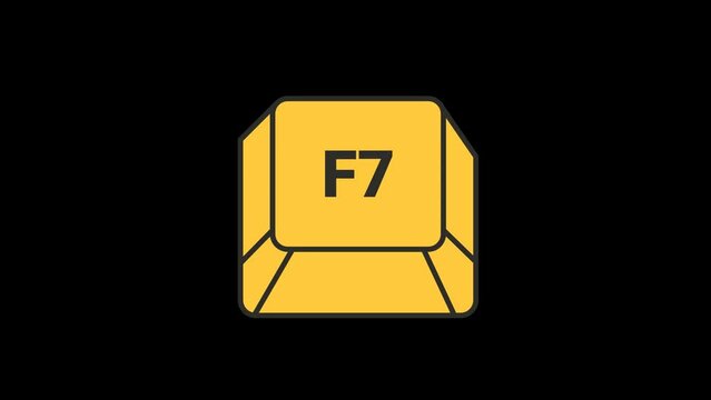 F7 Key Pressing Animation with Transparent Background 