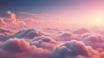 Poster pink cloud sky landscape background wallpaper © skizophobia