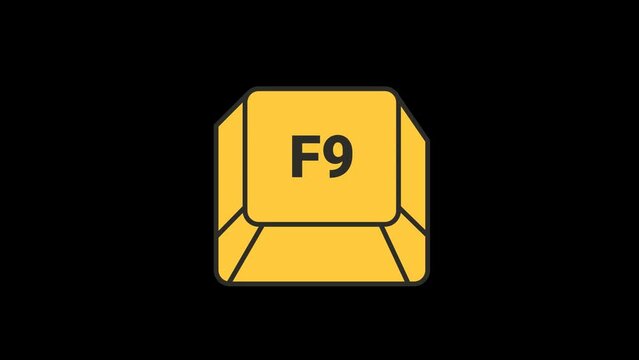 F9 Key Pressing Animation with Transparent Background 