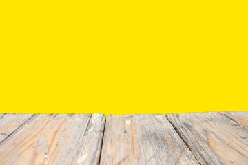 "Wooden Board: Brown Empty Wooden Table Top Isolated on Color Background."
