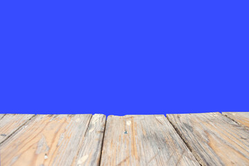 "Wooden Board: Brown Empty Wooden Table Top Isolated on Color Background."