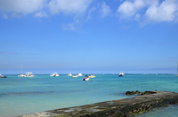 Fototapeta na wymiar Africa, picturesque area of La Pointe Aux Canonniers in Mauritius
