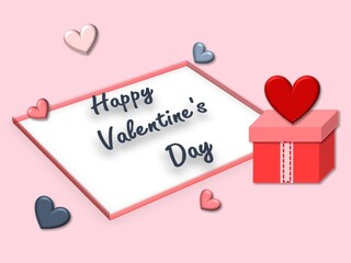 Valentine, happy valentines day, valentine card, 3d card, 14 February
