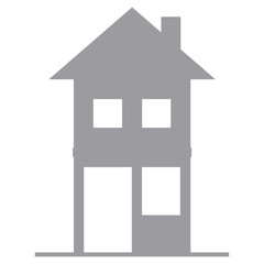 Silver Real Estate Icon Isolated on White