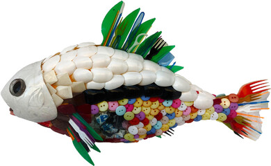 Fish made from plastic garbage