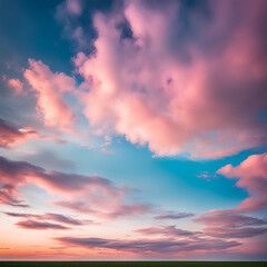 Obraz premium Sky,clouds background and texture. Dramatic amazing sky and clouds from above at sunset. Abstract pastel sky, coluds concept.