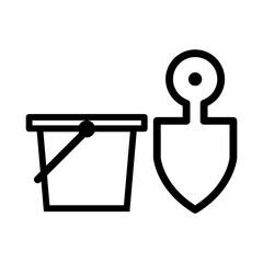 Bucket and shovel icon
