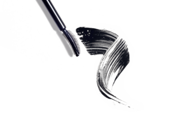 swatch, mascara brushstroke smear, mascara brush composition cosmetic isolated on white or transparent png background