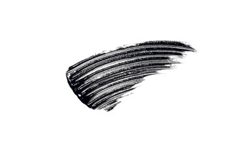 swatch, mascara brushstroke smear isolated on white or transparent png background