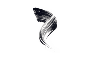 swatch, mascara brushstroke smear isolated on white or transparent png background