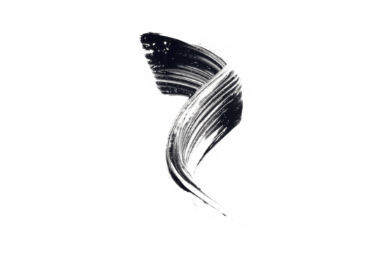 swatch, mascara brushstroke smear isolated on white or transparent png background