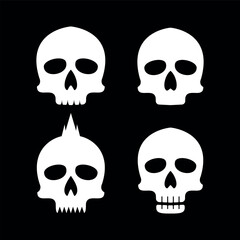 skull logo icon design vector illustration, skull icon,