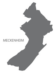 Meckenheim German city map grey illustration silhouette shape