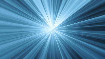 Light blue and blue starburst effect or light trails moving to infinity. Abstract high resolution full frame technology background.