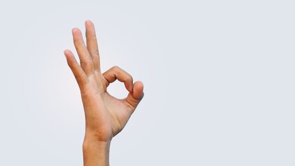 hand is doing ok symbol with isolated background