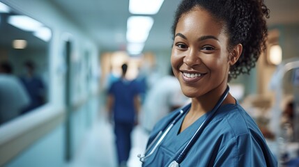 A Beautiful Nurse In Happy Mood