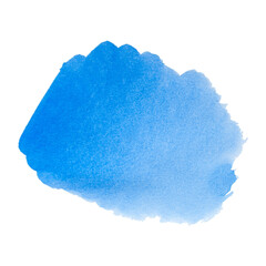 A blue watercolor brushstroke. Creativity, painting, sketch.