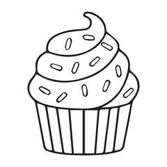 Foods doodles is drawn by hand using schematic vector symbols and objects. The icon image of a cupcake, pizza, cookies, burger, hearts, donut, ready-to-sell T-shirt designs and other goods. Vector,
