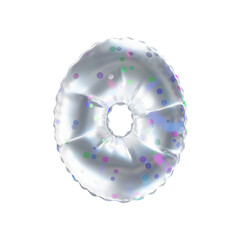 3D polka dot pattern transparent helium balloon letter O