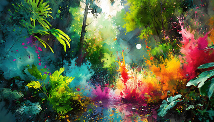 Obraz na płótnie Canvas Vivid jungle scenery