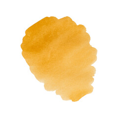 Yellow watercolor brushstroke. Creativity, painting, sketch.