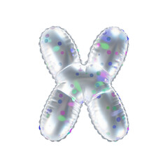 3D polka dot pattern transparent helium balloon letter X
