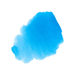 А blue watercolor brushstroke. 