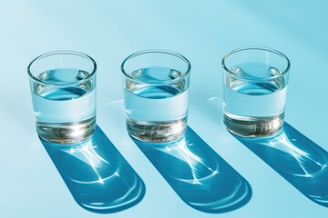 Crystal-clear water in a glass container.