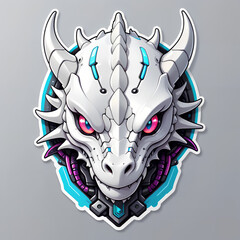 cybernetic white dragon head