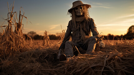 The Farmer's Ghost: Scarecrow at Dusk