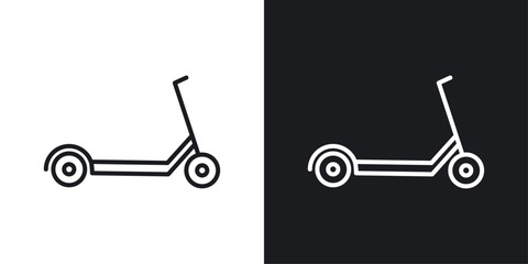 Scooter Bike Icon Designed in a Line Style on White Background.