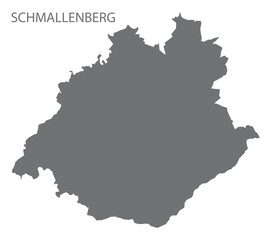 Schmallenberg German city map grey illustration silhouette shape