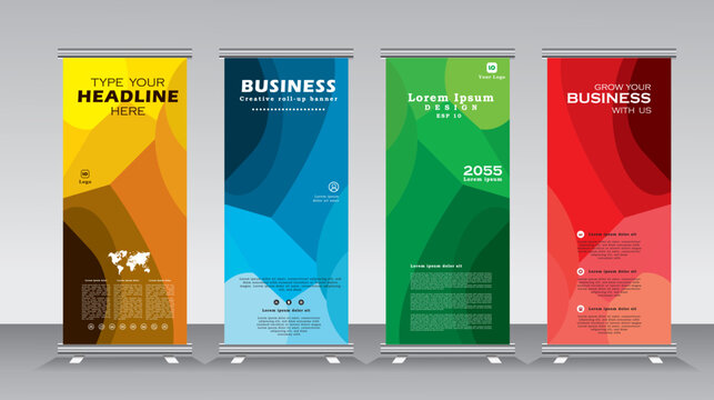 Abstract business roll Up Banner stand design template for exhibition, fair, show, exposition, expo, presentation, festival, parade, events, roll up banner,