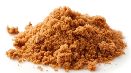 brown muscovado sugar isolated on a white background
